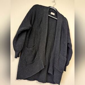 Universal thread dark grey cotton cardigan size Medium ladies cozy warm granny